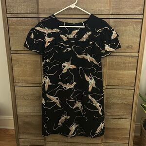 Vero Moda Black Dress with Bird Print